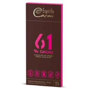 Tablete de Chocolate Amargo 61% Cacau Vegano 80g Espírito Cacau