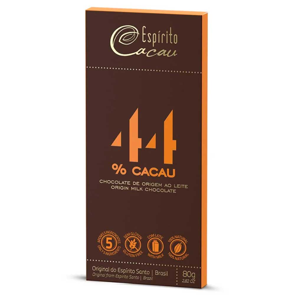 Tablete de Chocolate Ao Leite 44% Cacau 80g Espírito Cacau