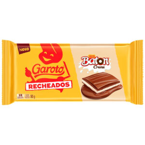 Tablete de Chocolate Recheado Baton Creme 90g Garoto