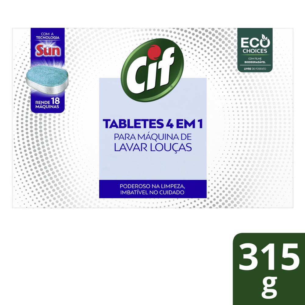 Tabletes 4 em 1 Cif Para Máquina de Lavar Louça 315g — Informática