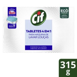 Tabletes 4 em 1 Cif para Máquina de Lavar Louças 315 g