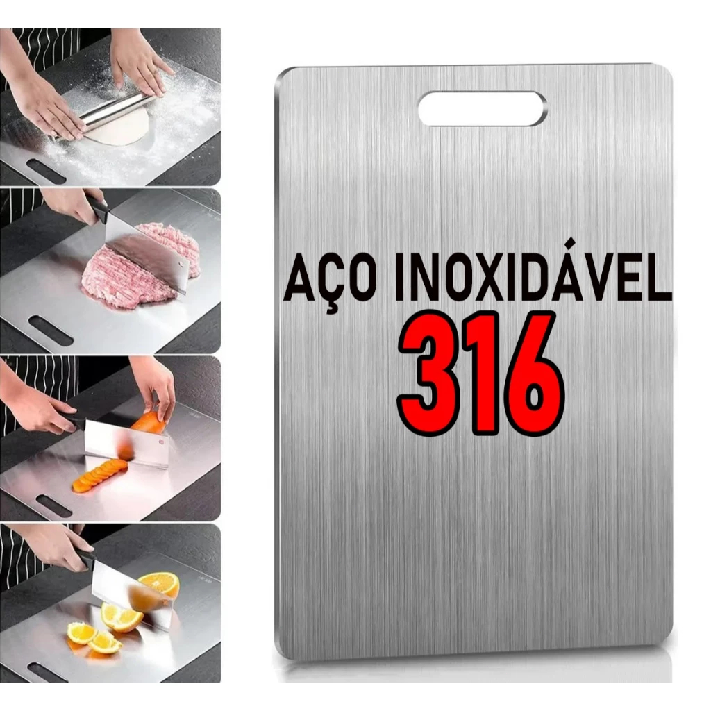 Tábua De Corte 316 Aço Inoxidável Antibacteriana À Prova De Mofo
