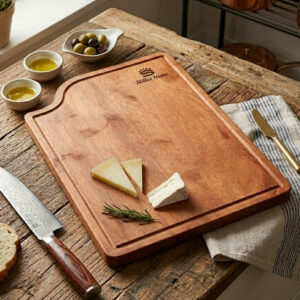 Tábua De Corte Madeira Teca 37x27cm Para Cuba Gourmet Stillus Home