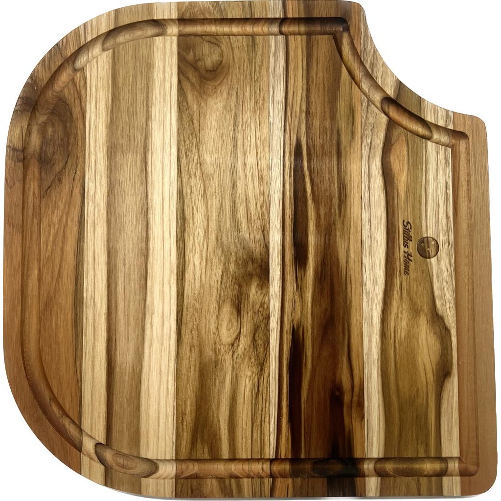 Tábua De Corte Madeira Teca Cuba Gourmet Dupla Stillus Home — Cozinha e Utensílios