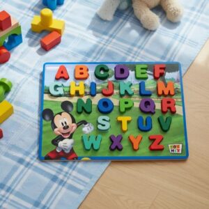 Tabuleiro Alfabeto Maiúscula Formas Brinquedo Madeira Educativo