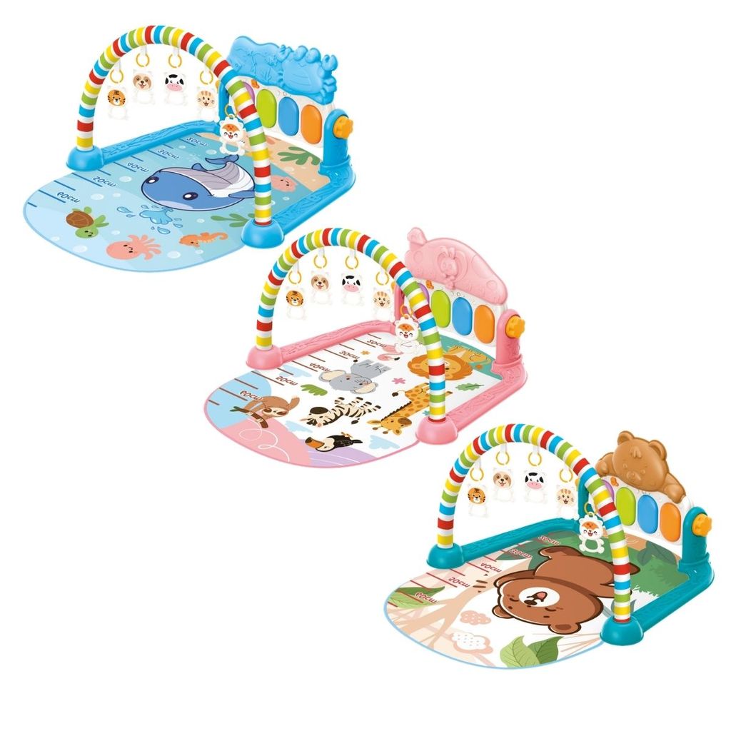 Tapete De Atividades Bebê Piano Musical Arco 5 Brinquedos Interativo