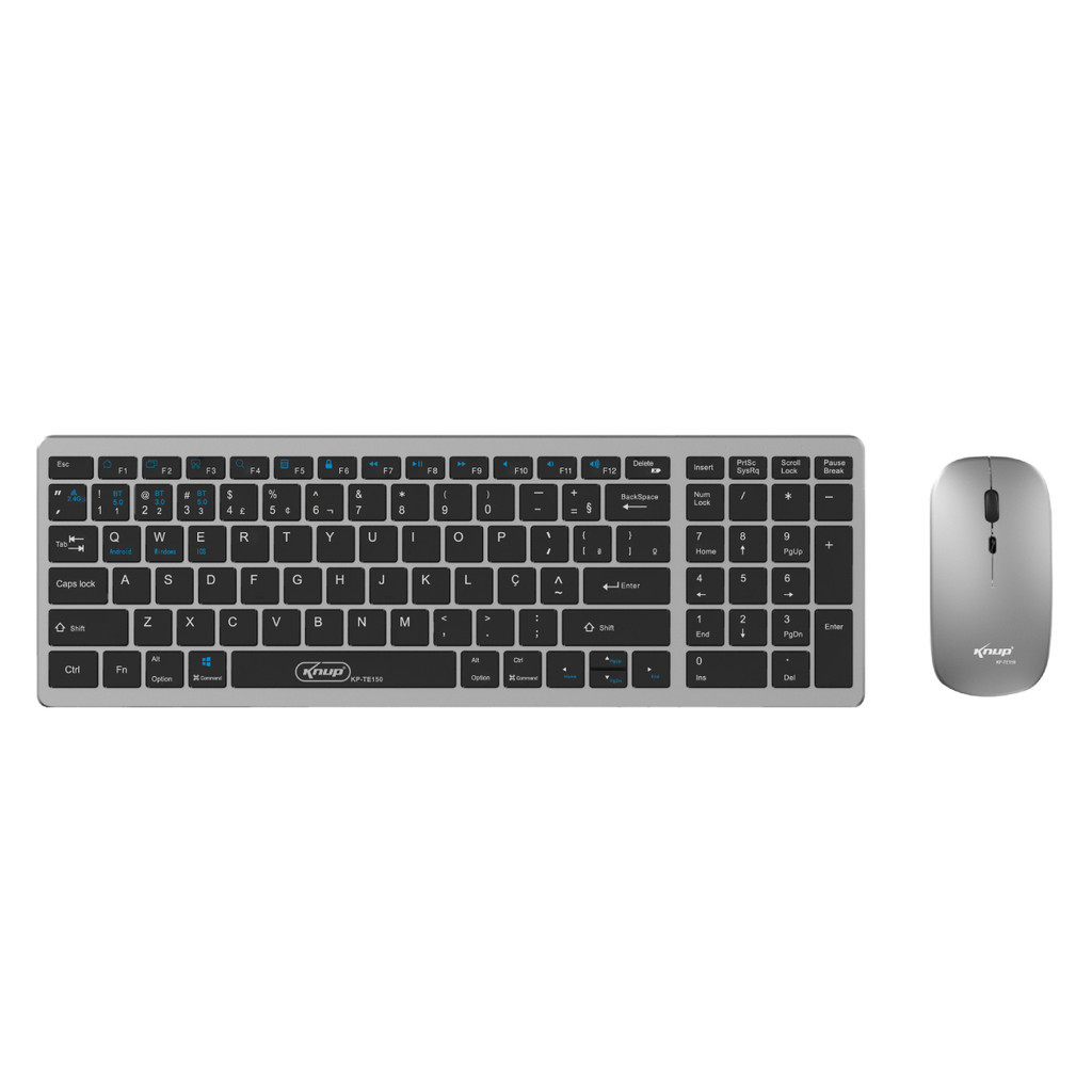 Teclado e Mouse Bluetooth Sem Fio USB Recarregável ABNT2 Multimídia — Informática