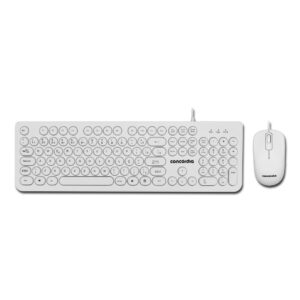 Teclado E Mouse Concórdia Com Fio Branco
