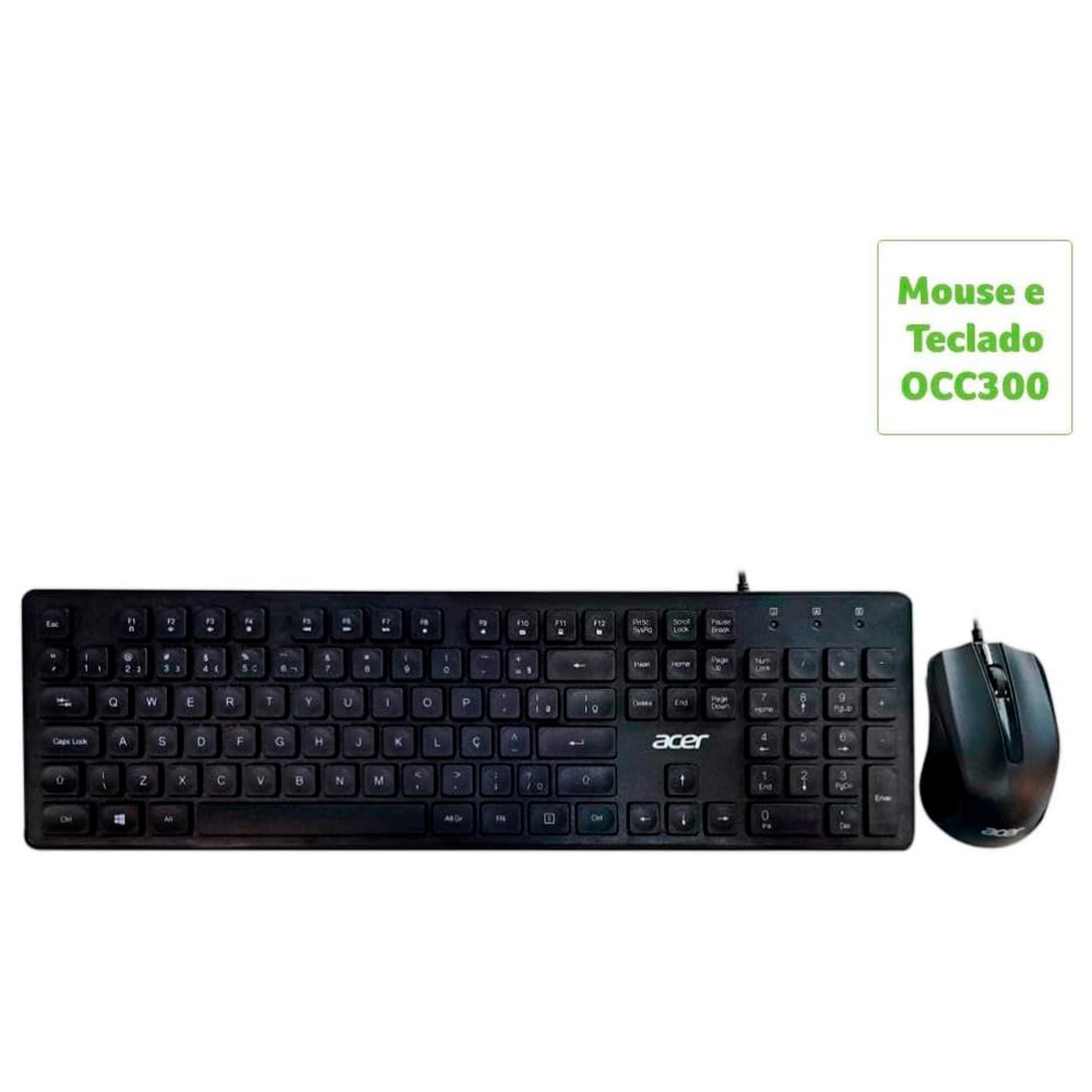 Teclado e mouse office com cabo Acer — Informática