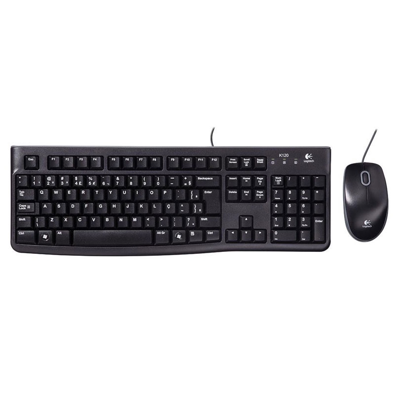 Teclado e mouse USB com fio optico Logitech
