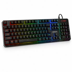 Teclado Gamer Mecânico 100% RGB Teclas Removíveis Antighosting