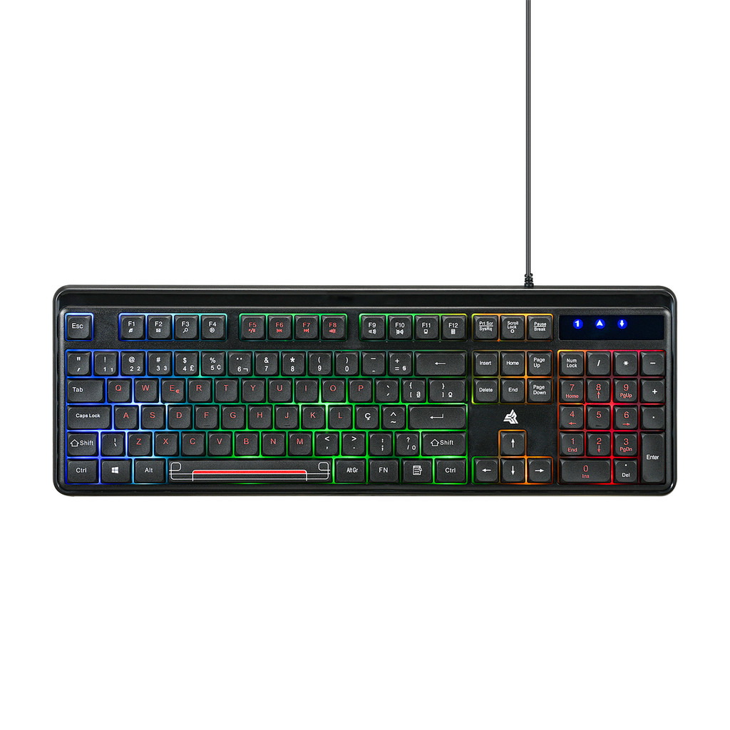 Teclado Gamer USB Knup LED Retroiluminado Tecla Silenciosa
