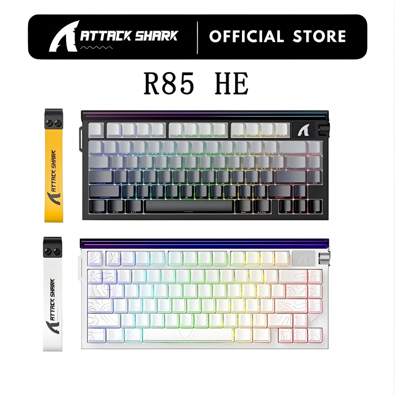 Teclado Mecânico Attack Shark R85HE Com Fio RGB Neon Light — Informática