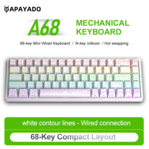 Teclado Mecânico Com Fio Apayado Retroiluminação RGB Hot-Swappable De