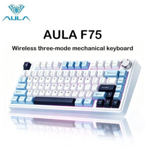Teclado Mecânico Compacto Tri-Modo Aula 75%, RGB, Troca a quente