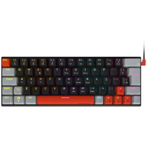 Teclado Mecânico Gamer Pcyes Kuromori Black Vulcan, RGB, Switch Blue