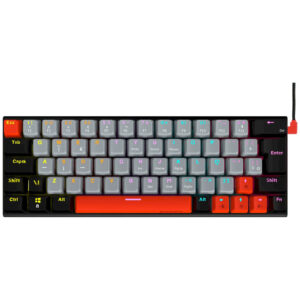 Teclado Mecânico Gamer Pcyes Kuromori Black Vulcan, RGB, Switch Red