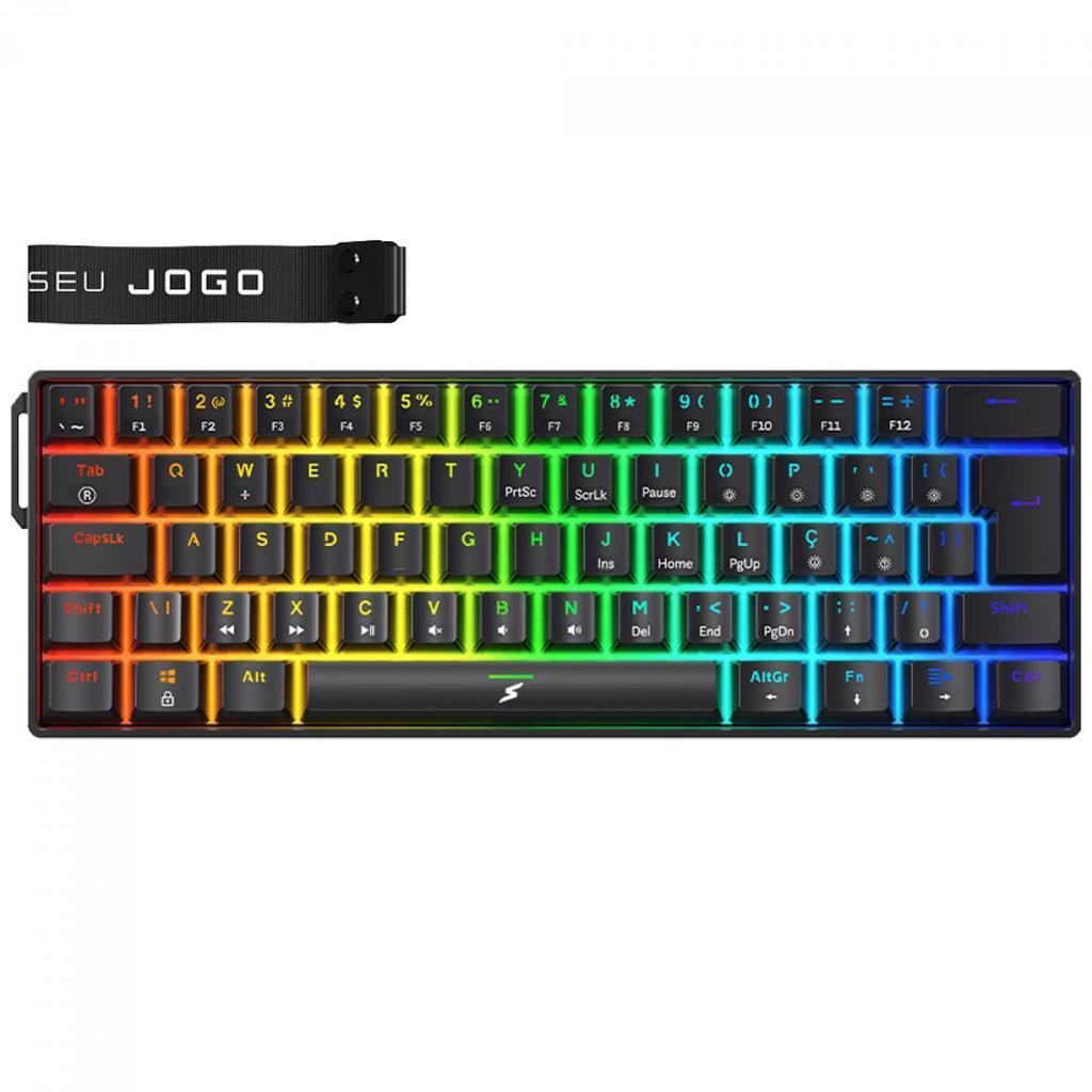 Teclado Mecânico Gamer SuperFrame Player Pro, RGB, 60%, Switch Red