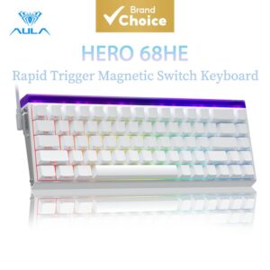 Teclado Mecânico Magnético Aula Hero 68HE 68 Teclas 8Khz com fio RGB
