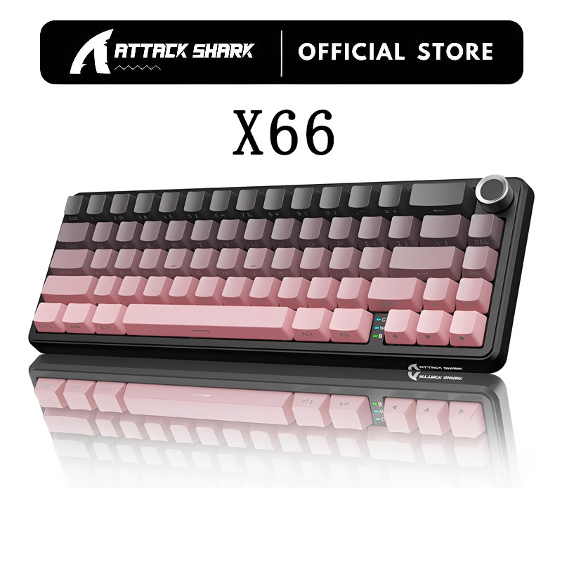 Teclado Mecânico Sem Fio Para Jogos Attack Shark Com Botão De Volume