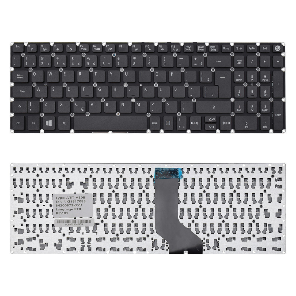 Teclado para Notebook Acer Aspire ABNT2 F2 Preto