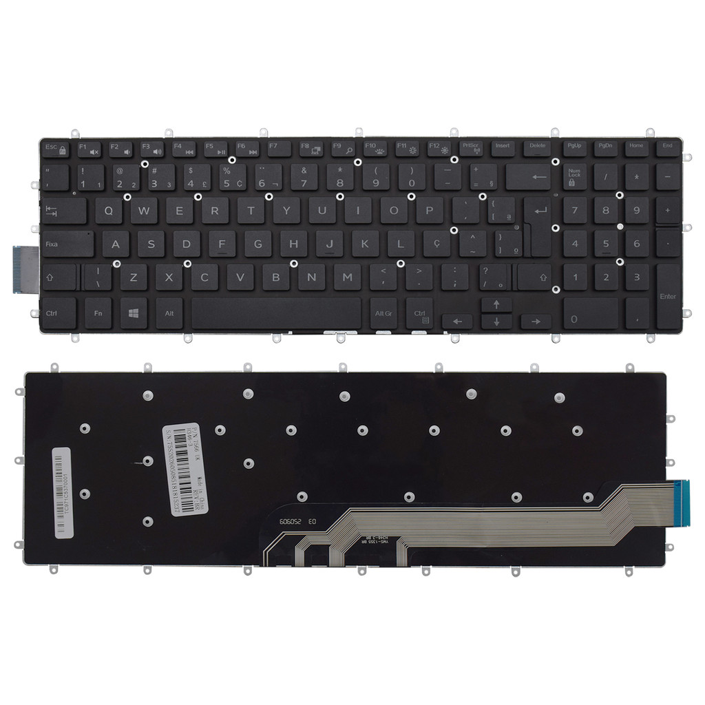 Teclado para Notebook compatível com Dell Inspiron 15 P75F ABNT2