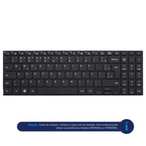 Teclado para Notebook Samsung ABNT2 Preto