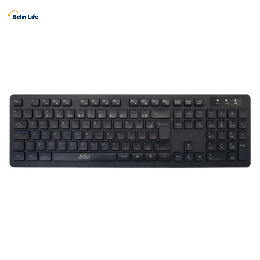 Teclado Sem Fio Aitek ABNT2 Wireless 2.4GHz PC Notebook — Informática