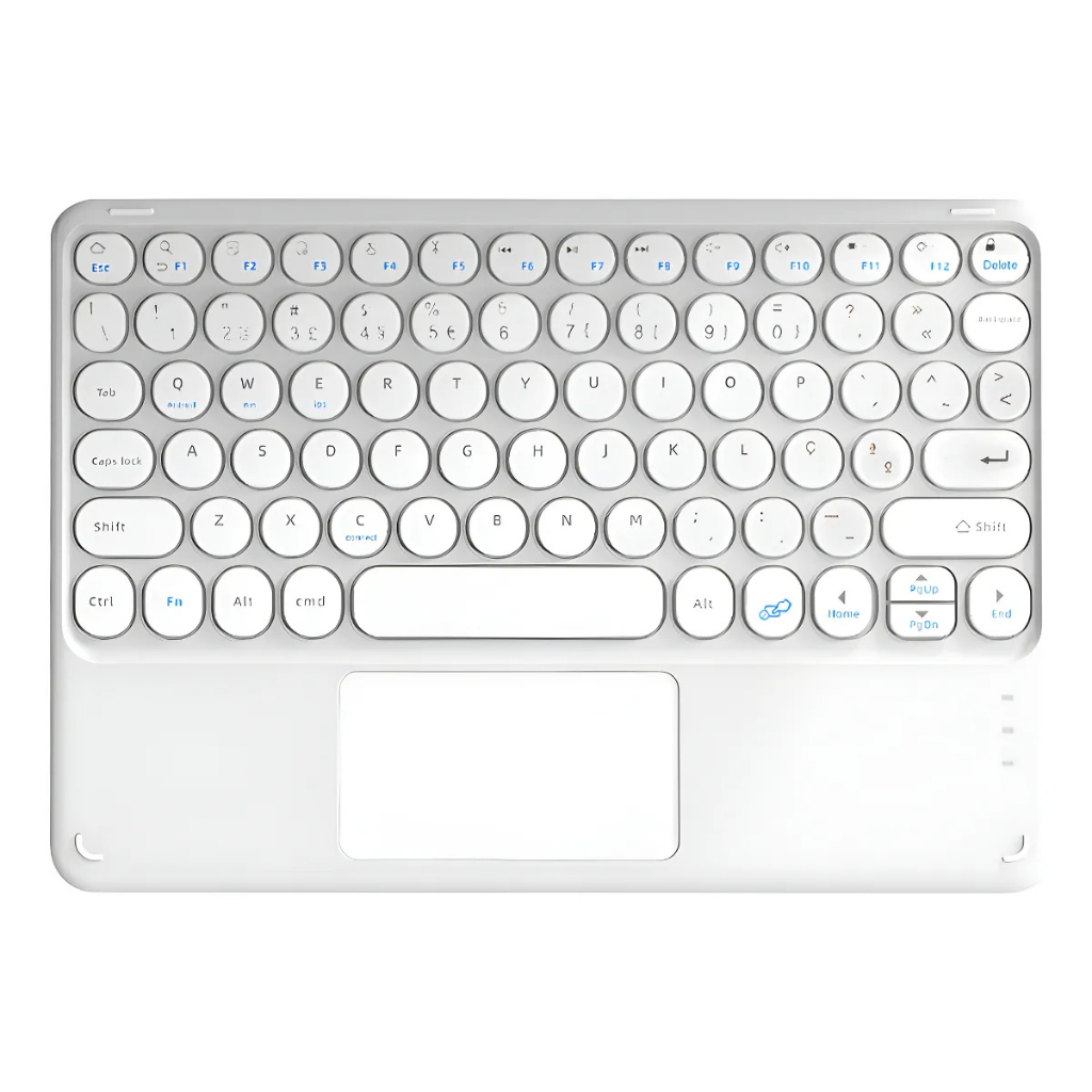 Teclado Trackpad Bluetooth WB Branco Tablet Ipad E Celular