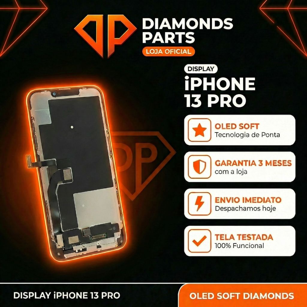 Tela Display Frontal Iphone 13 Pro OLED Soft Diamonds Original — Celulares e Acessórios