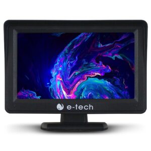 Tela Monitor Lcd 4.3 Polegadas E-Tech Universal Entrada Camera Ré
