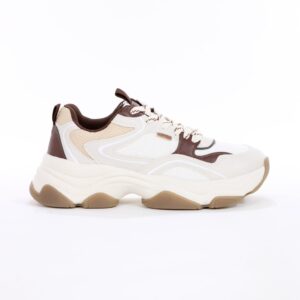 Tênis Anacapri Alexa Robusto Cinza Off White e Marrom Feminino