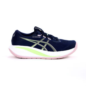 Tênis Asics Gel Cumulus 28 Azul Escuro e Verde Feminino