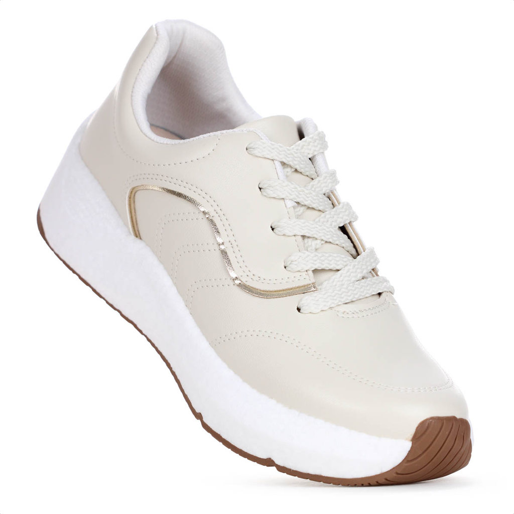 Tênis Beira Rio Casual Napa Turim Off White Feminino Moderno Estilo