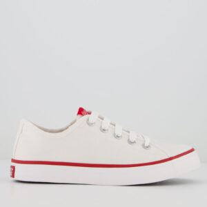 Tênis Coca Cola Stream Canvas Feminino Branco e Vermelho