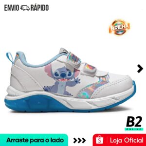 Tênis Disney Stitch Lights Infantil Sem Cadarço Original com Nota