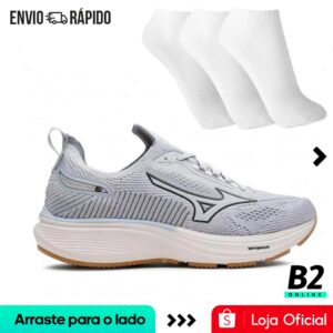 Tênis Esportivo Mizuno Cool Ride 3 Masculino 3 Pares de Meias — Calçados