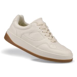 Tênis Feminino Casual Solado Alto Com Cadarço E Recortes 2501