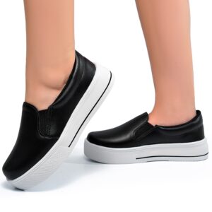 Tênis Feminino Lumiss Slip On Casual Básico Confortável Sapatênis