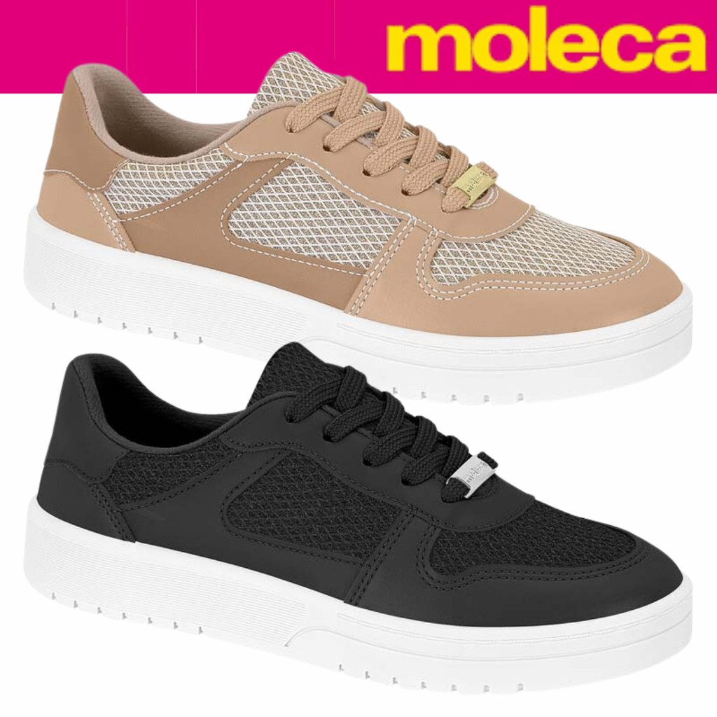 Tênis Feminino Moleca Delicado Tela Shine Casual Conforto