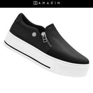 Tênis Feminino Ramarim Slip On Casual Calce Fácil Zíper Plataforma