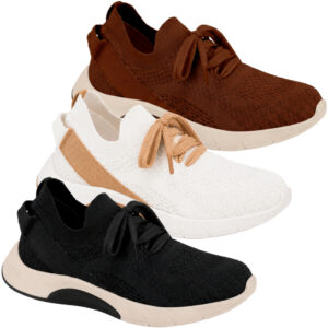 Tênis Feminino Ultraconforto Ortopédico Benévola Knit Slip On Calce — Calçados