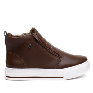 Tênis Feminino Via Marte Botinha Casual Marrom Branco