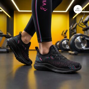 Tênis Feminino Vili Neon Esportivo Treino Preto