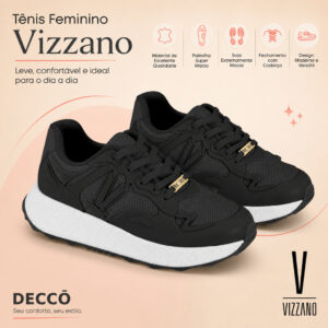 Tenis Feminino Vizzano Leve Ultra Confortável Macio Estilo Academia