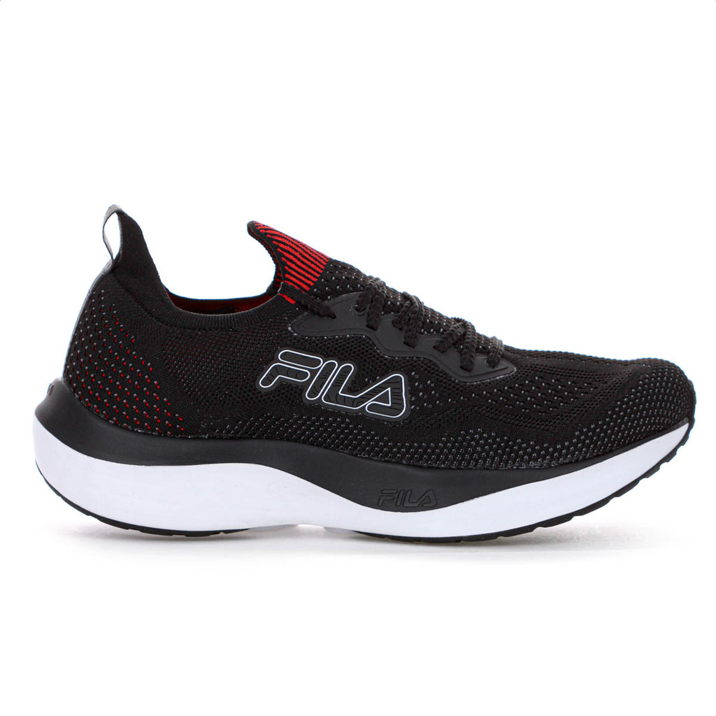 Tênis Fila Go Trainer Preto Branco e Vermelho Masculino