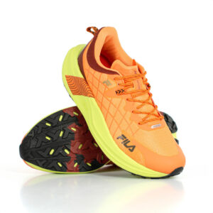 Tênis Fila Racer Skytrail Laranja Marrom e Verde Limão Masculino