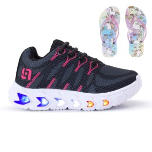 Tênis Infantil de Led Meninas Casual Escolar Luzinha Chinelo — Calçados