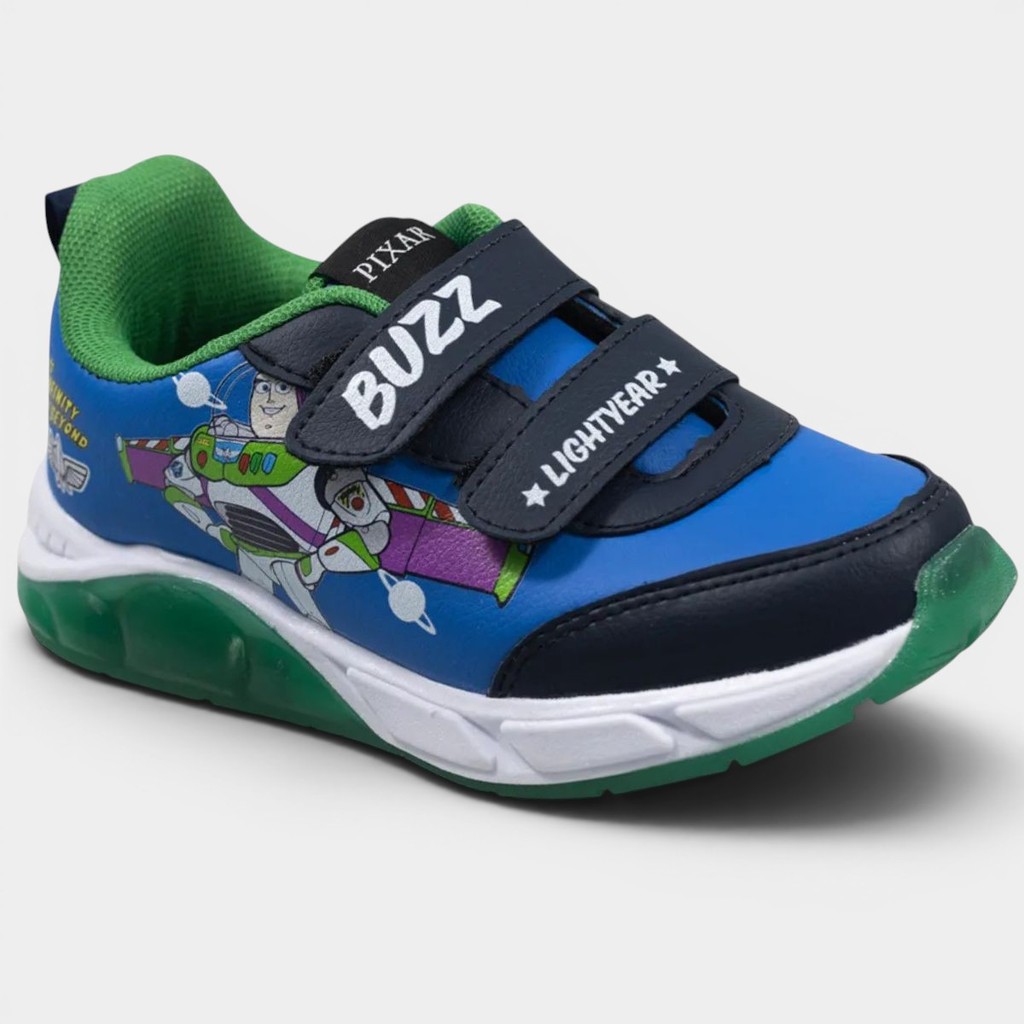 Tênis Infantil Disney Toy Story Buzz Lightyear Velcro Menino Azul e