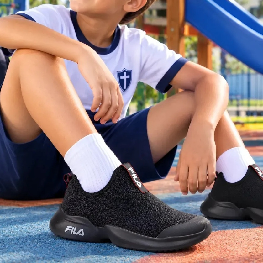 Tênis Infantil Fila Funny Original Tenis Criança Calce Fácil Sem — Calçados